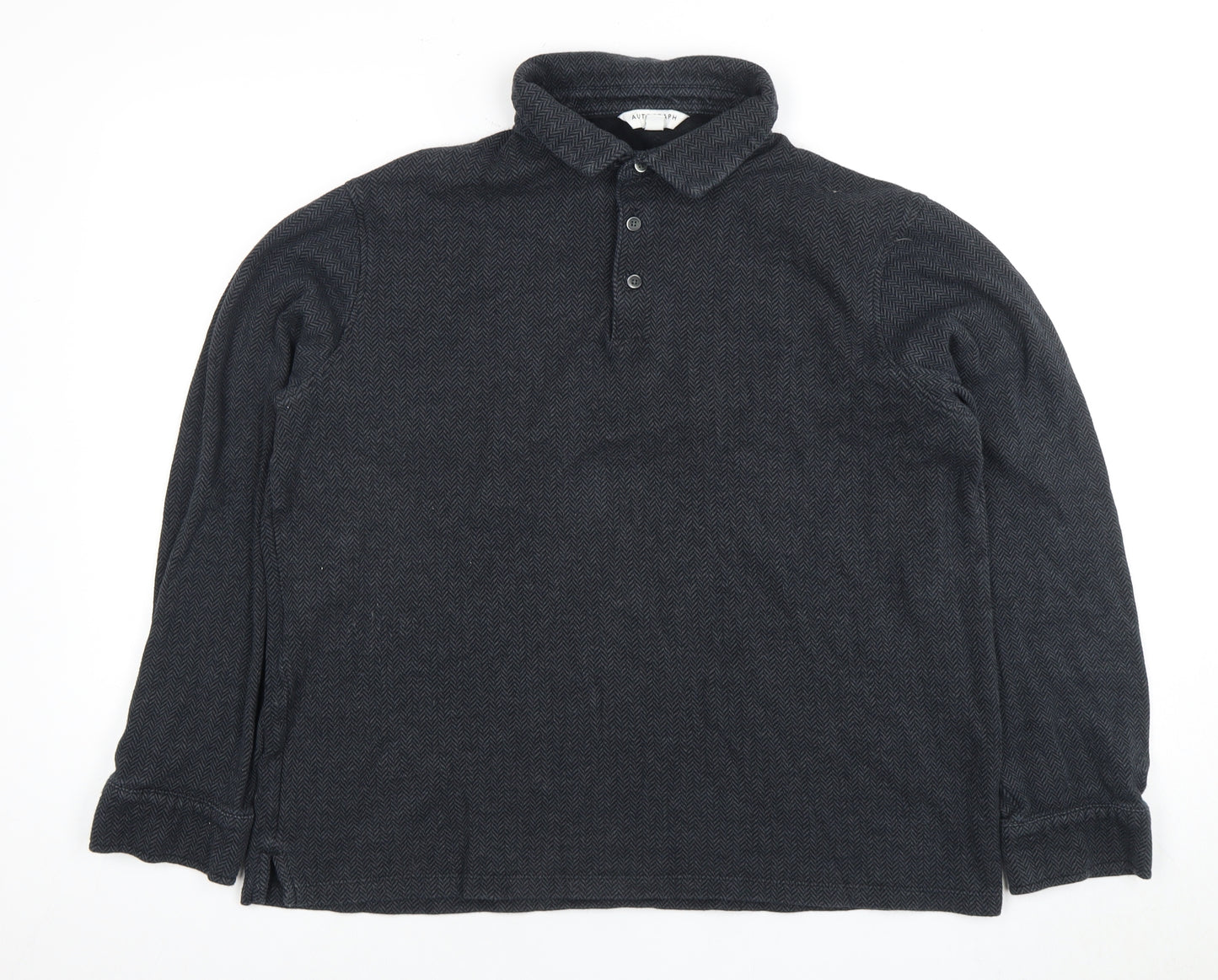 Marks and Spencer Men's Black XL Long Sleeve Polo