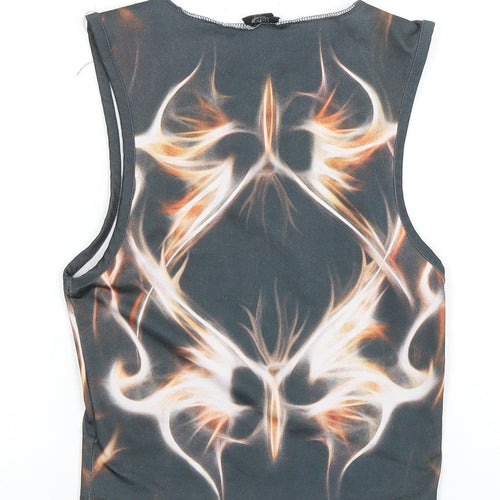 Women's Multicoloured Tribal Tank Top, Size M