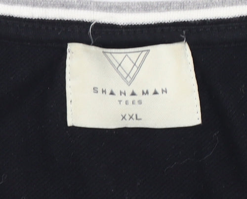 Shanaman Tees Men's Black 2XL T-Shirt Logo Accent