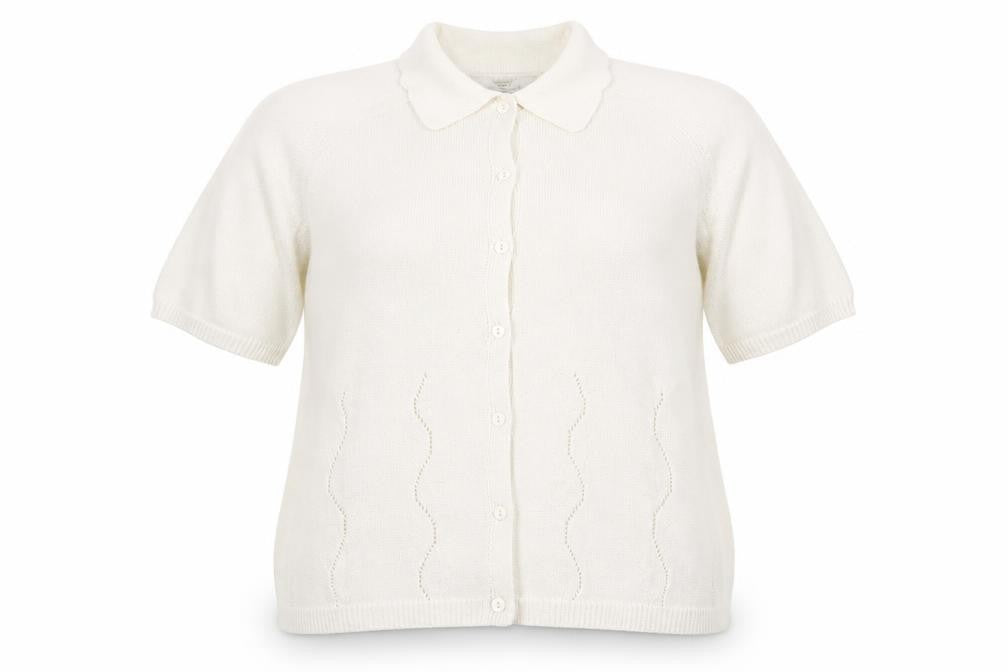 Front view of Marks & Spencer Women's Ivory Cardigan, size 16