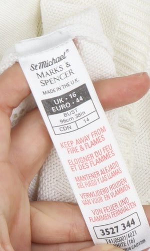 Marks and Spencer Women's Ivory Cardigan, Size 16