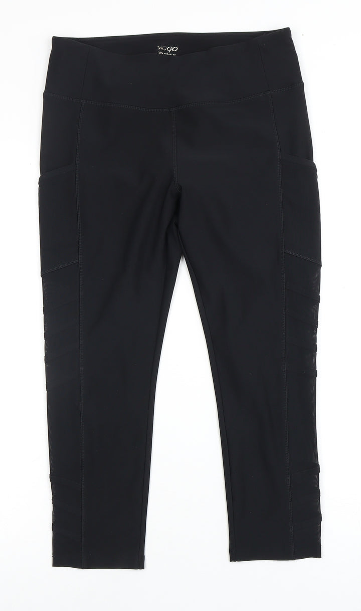 VOGO Women's Black Cropped Leggings - Medium