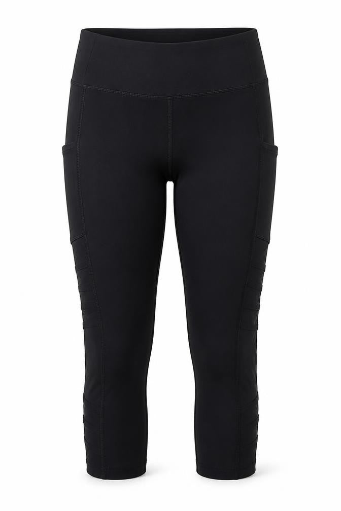 Front view of VOGO Women's Black Cropped Leggings - Medium