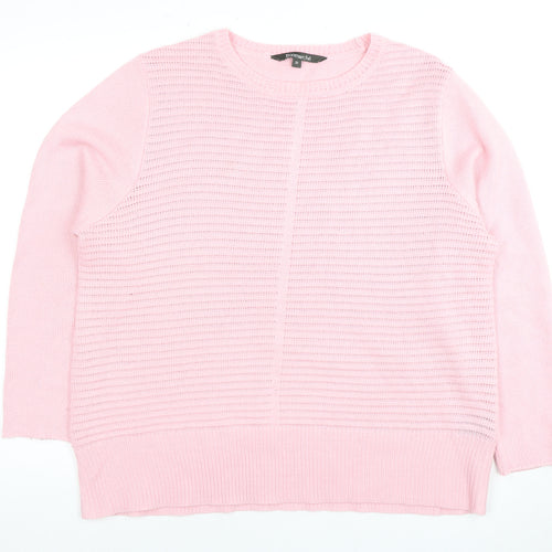 Bonmarché Women's Pink Crew Neck Pullover Jumper