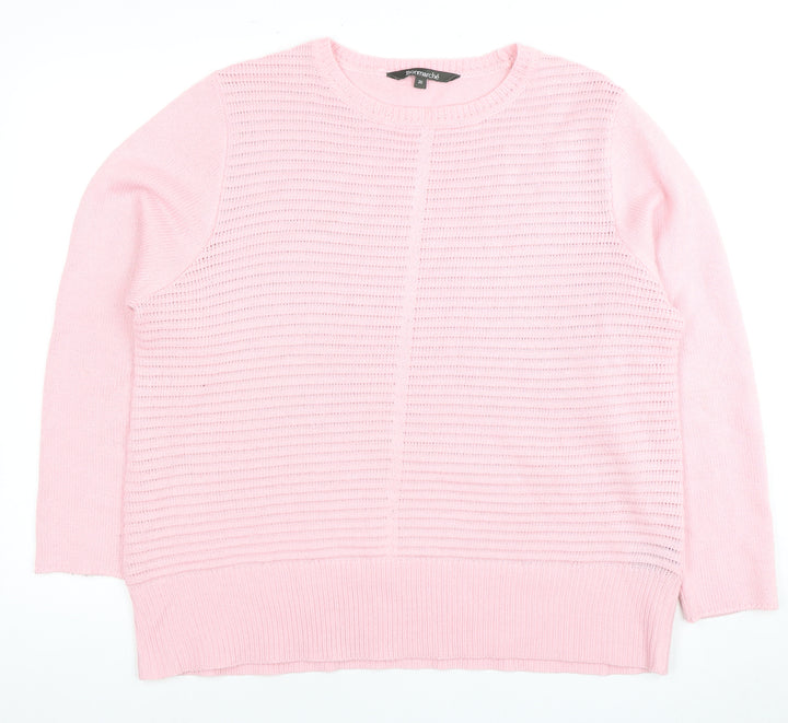 Bonmarché Women's Pink Crew Neck Pullover Jumper