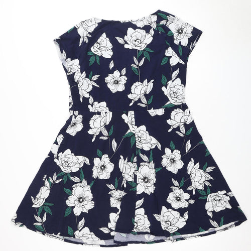 Dorothy Perkins Women’s Blue A-Line Floral Dress Size 18