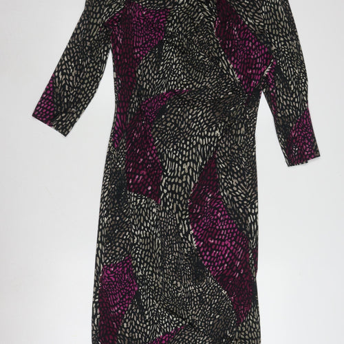 CC Women's Multicoloured Dress, Size M, 3/4 Sleeve