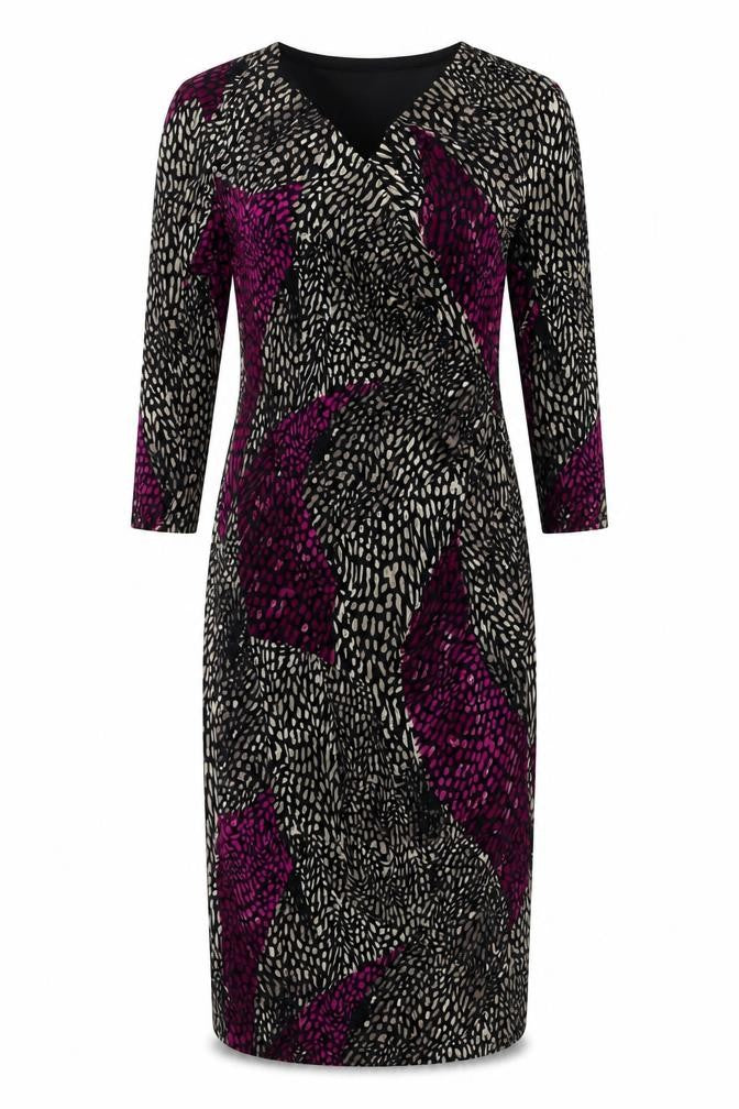 Front view of Country Casuals Women's Multicoloured Dress, size M, 3/4 Sleeve