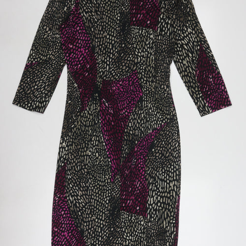 CC Women's Multicoloured Dress, Size M, 3/4 Sleeve
