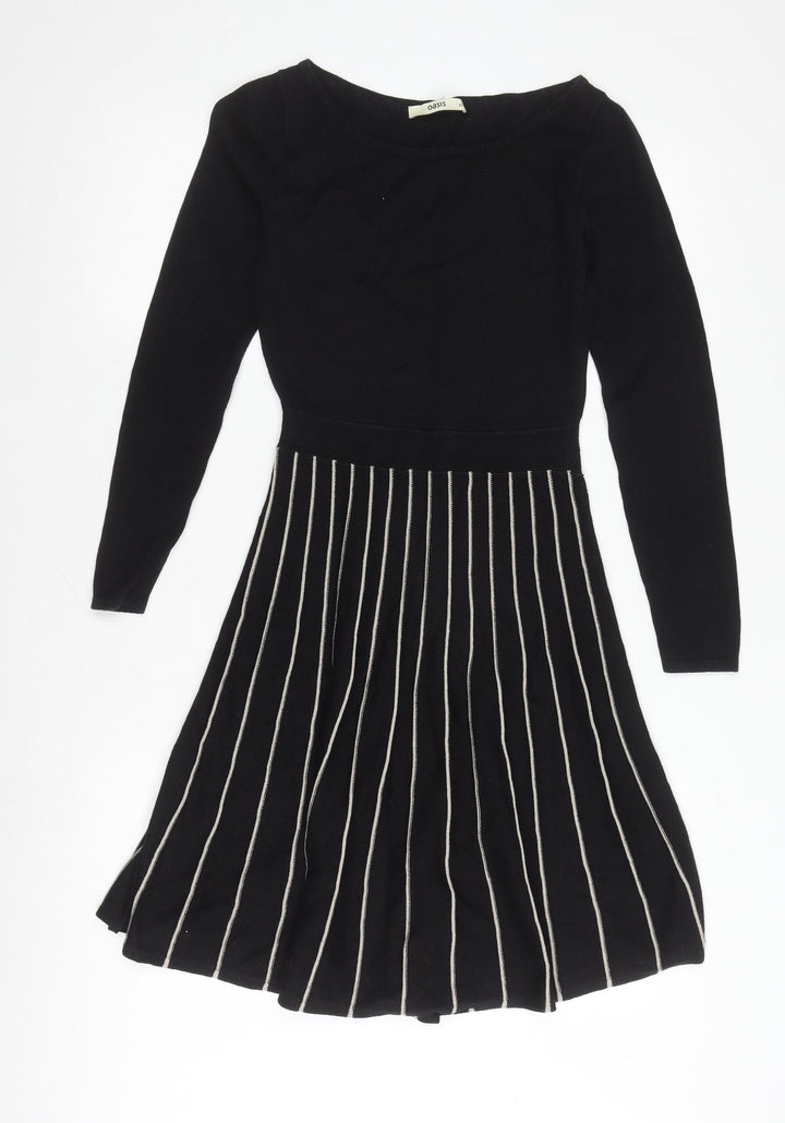Oasis Women's Black Striped Dress XS