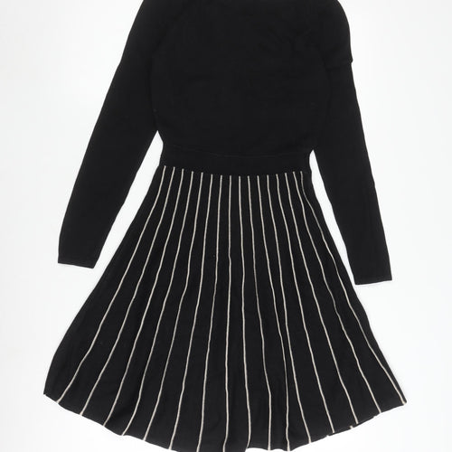 Oasis Women's Black Striped Dress XS