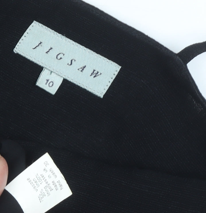 Jigsaw Black Slip Dress, Size 10, Elegant Evening Wear