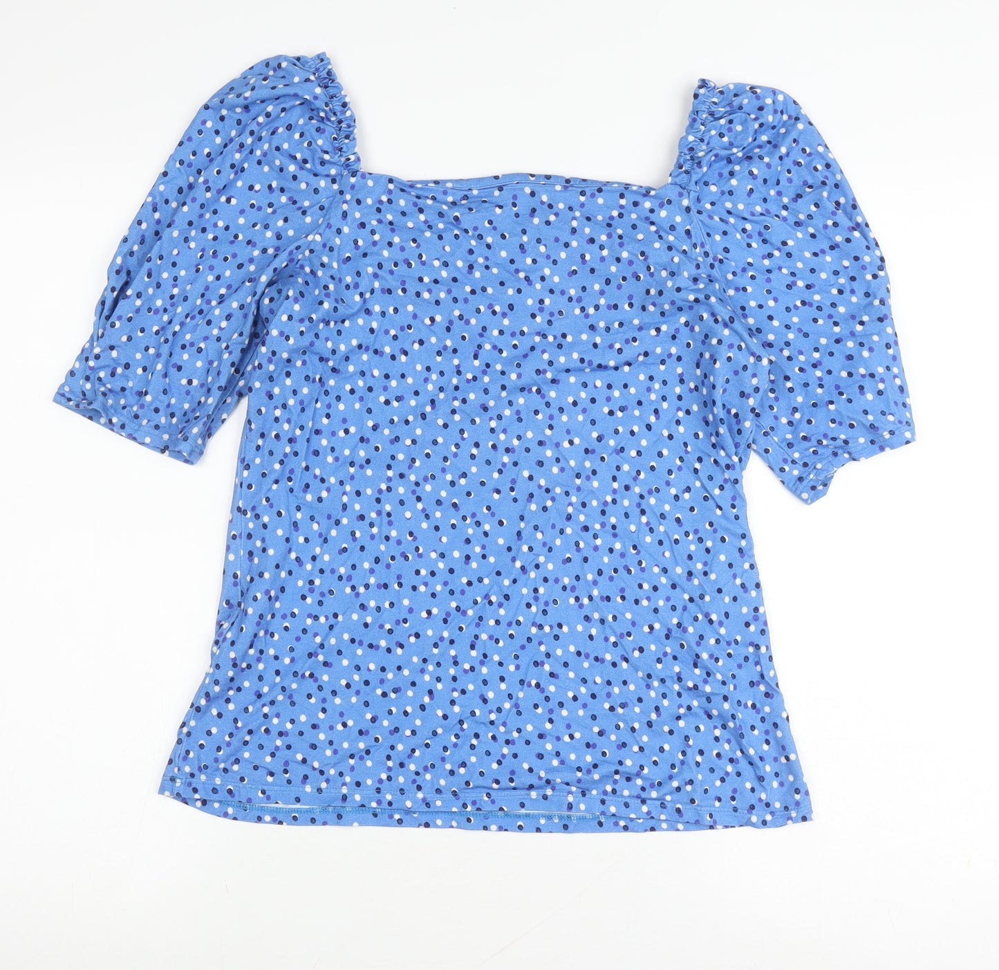 Monsoon Women’s Blue Polka Dot Puff Sleeve Top