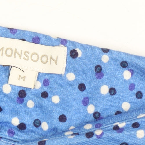 Monsoon Women’s Blue Polka Dot Puff Sleeve Top