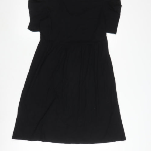Laura Ashley Women’s Black Puff Sleeve Dress, Size 14