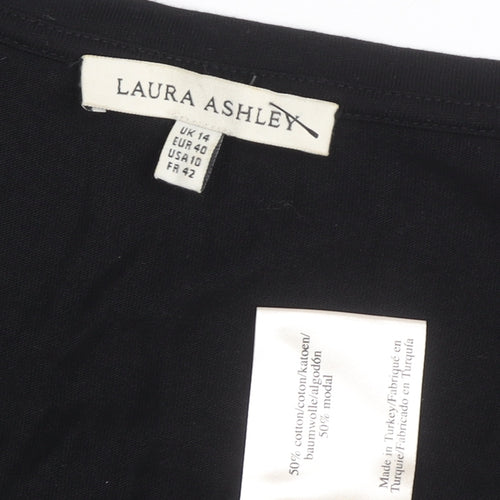 Laura Ashley Women’s Black Puff Sleeve Dress, Size 14