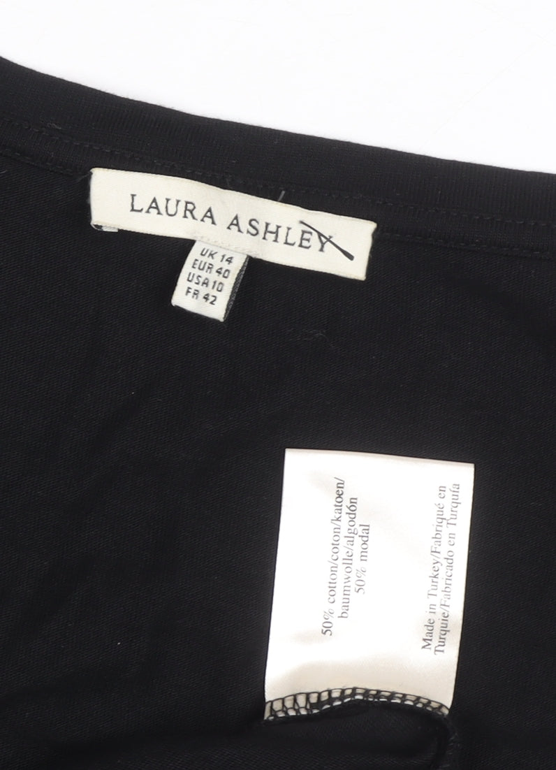 Laura Ashley Women’s Black Puff Sleeve Dress, Size 14