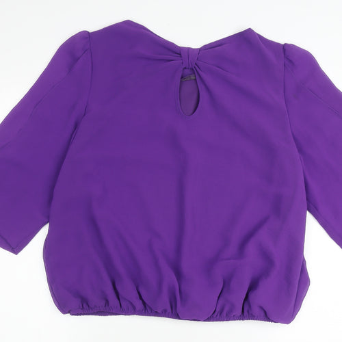 Wallis Women's Purple Blouse, L, Petite, 3/4 Sleeve