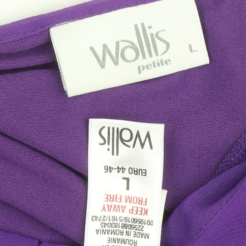Wallis Women's Purple Blouse, L, Petite, 3/4 Sleeve