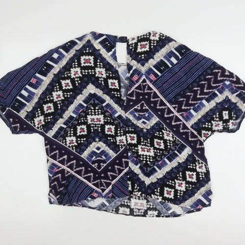 Warehouse Women’s Multicoloured Geometric Blouse UK 10