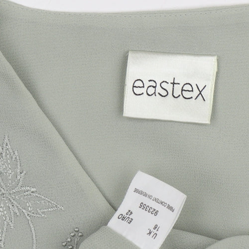 Eastex Women's Green Embroidered Blouse Size 16