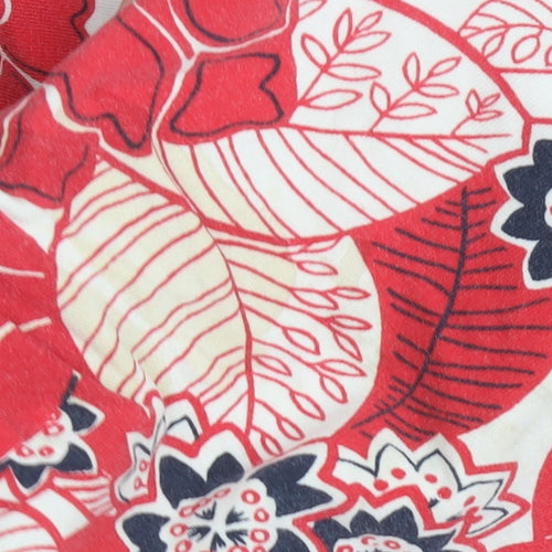 Dash Women's Red Floral Tunic Blouse Size 12