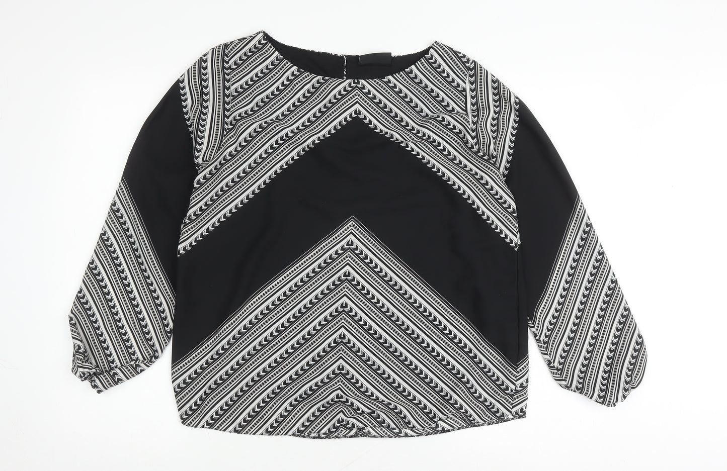 Wallis Women's Black Geometric Long Sleeve Blouse