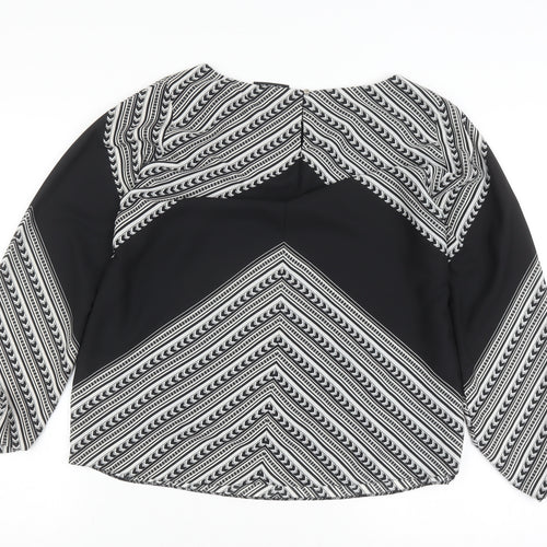 Wallis Women's Black Geometric Long Sleeve Blouse