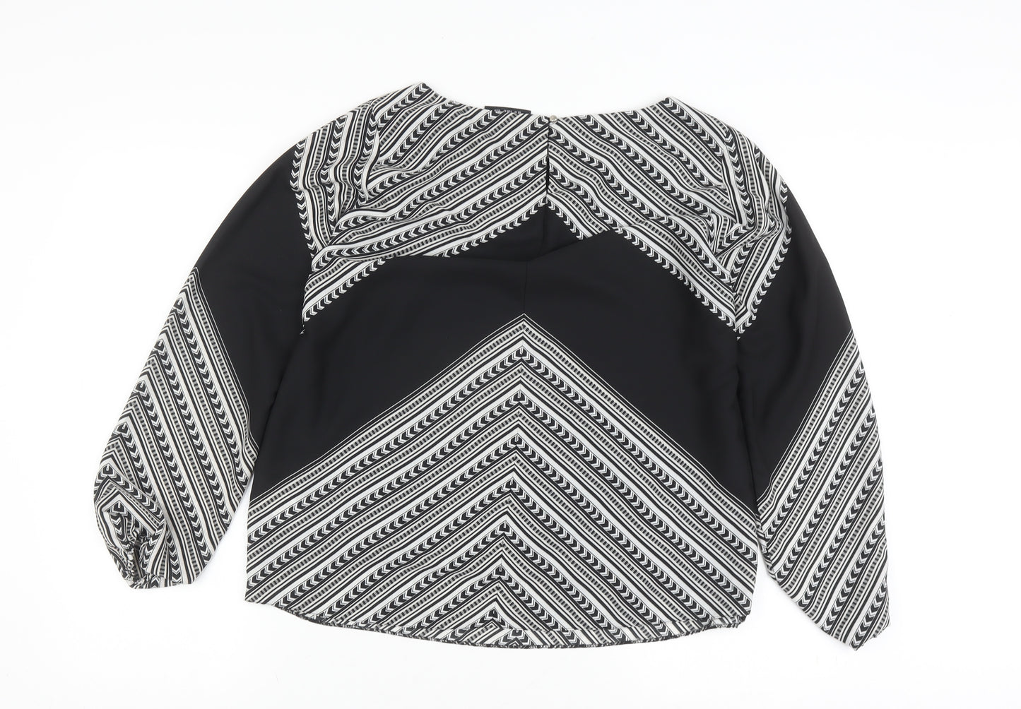 Wallis Women's Black Geometric Long Sleeve Blouse