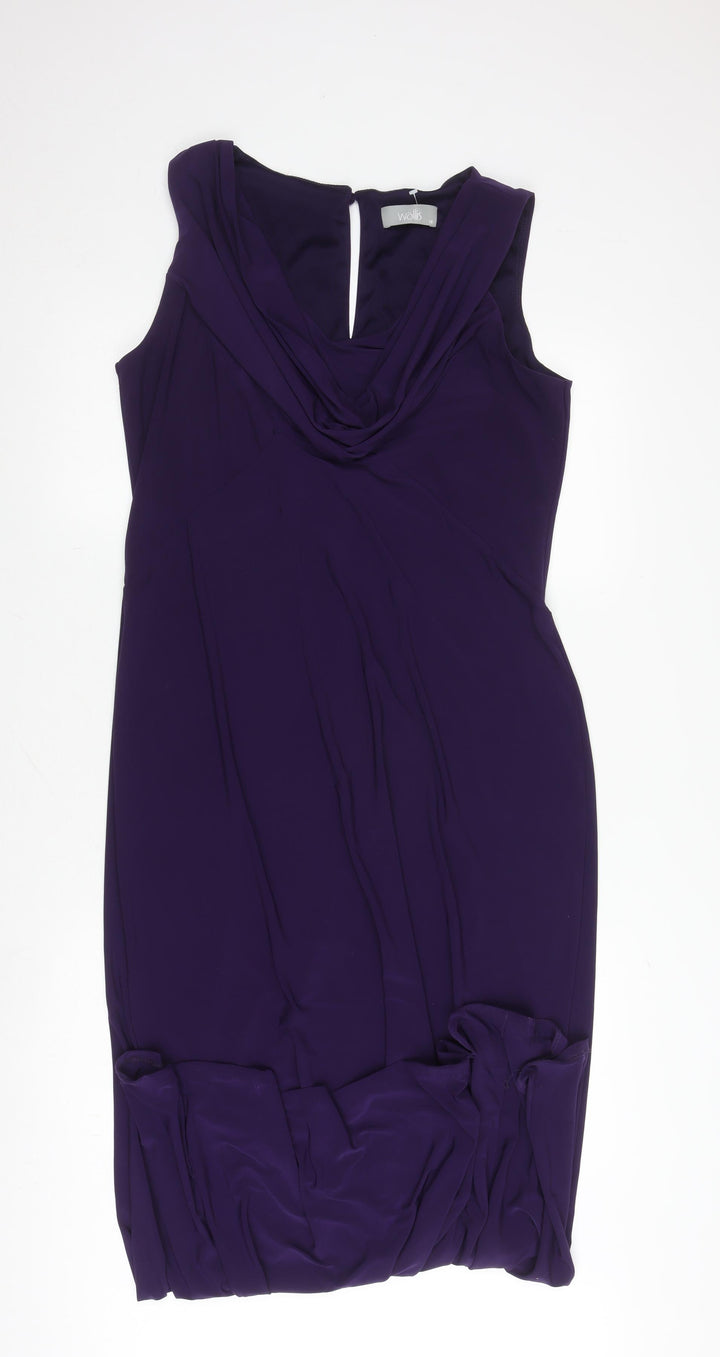 Wallis Women's Purple Sleeveless Dress Size 16