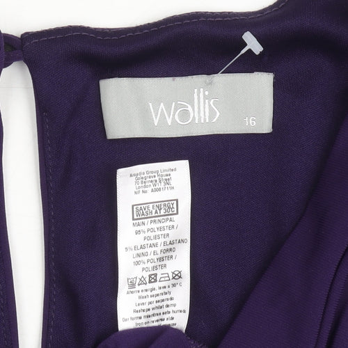 Wallis Women's Purple Sleeveless Dress Size 16