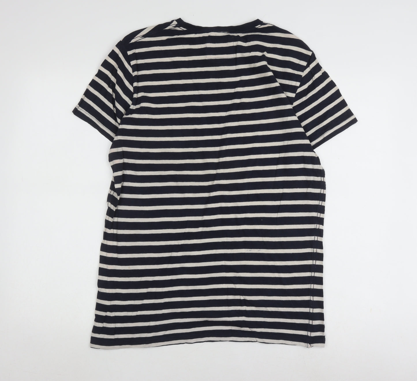 Superdry Unisex Striped T-Shirt, Black, XL, Crew Neck