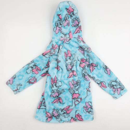Mini Mouse Girls Blue Pink Disney Fleece Robe, 4-5 Years