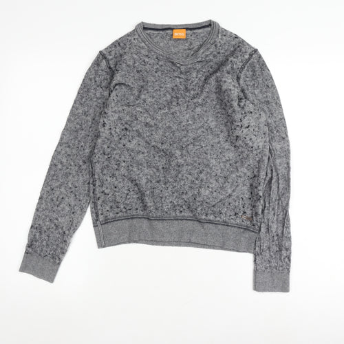 Hugo Boss Grey Pullover Jumper, Unisex L, Crew Neck