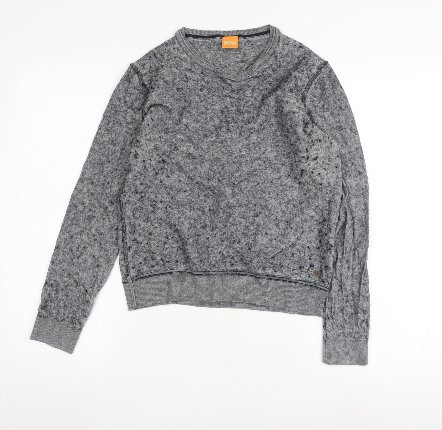 Hugo Boss Grey Pullover Jumper, Unisex L, Crew Neck