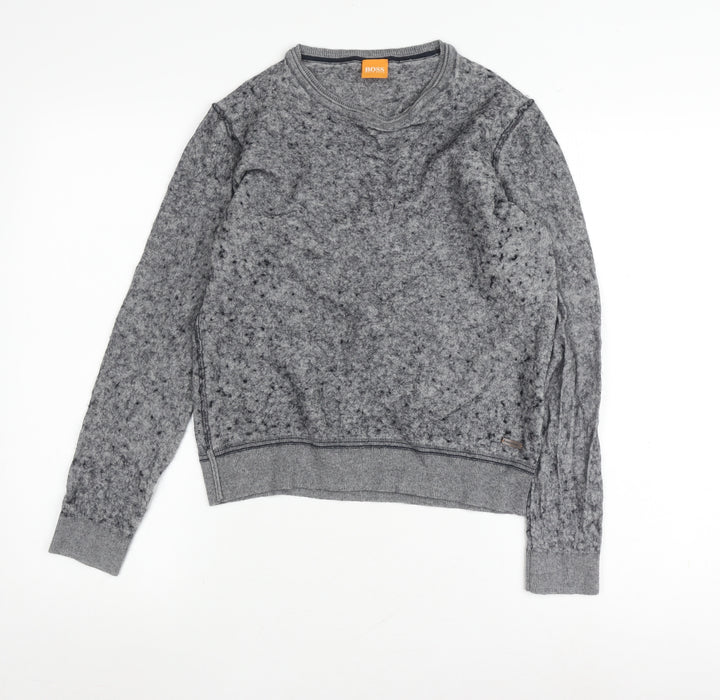 Hugo Boss Grey Pullover Jumper, Unisex L, Crew Neck