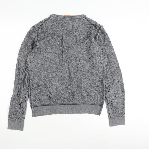 Hugo Boss Grey Pullover Jumper, Unisex L, Crew Neck
