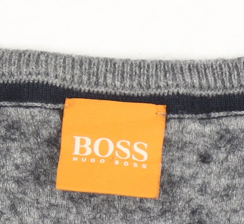 Hugo Boss Grey Pullover Jumper, Unisex L, Crew Neck