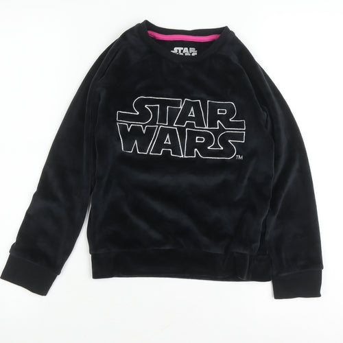 Marks and Spencer Girls Black Star Wars Velour Sweatshirt M