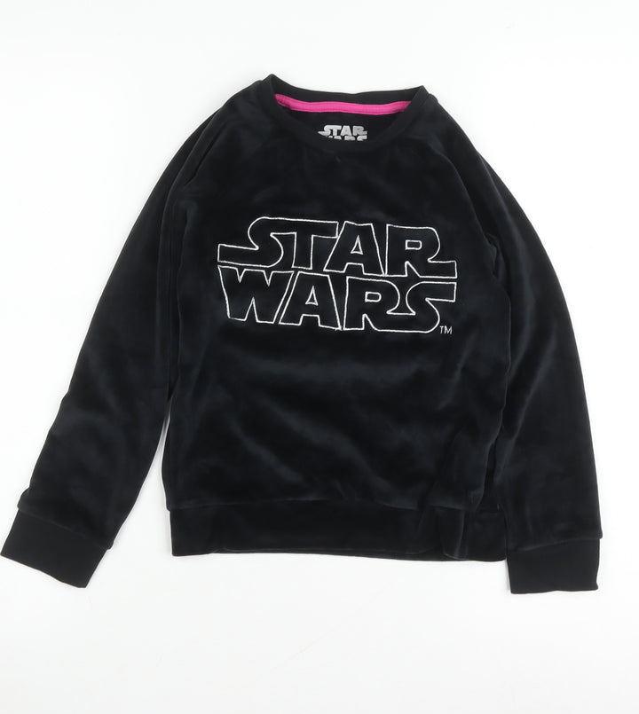 Marks and Spencer Girls Black Star Wars Velour Sweatshirt M
