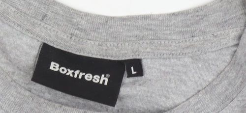 Boxfresh Men's Grey Logo T-Shirt L Short Sleeve