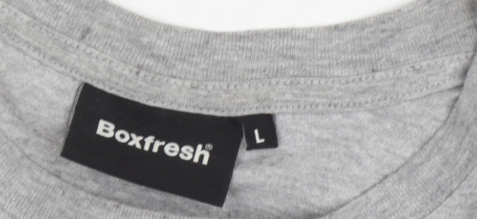 Boxfresh Men's Grey Logo T-Shirt L Short Sleeve