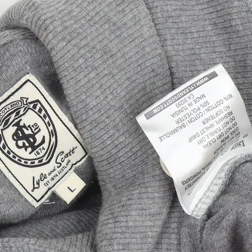 Lyle and Scott Men's Grey Mock Neck Jumper L
