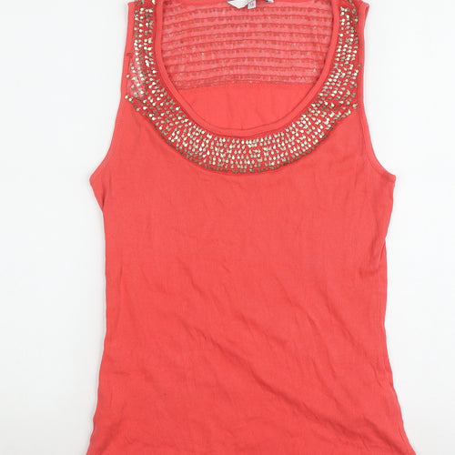 Jasper Conran Red Sequin Women's Tank, Size 16, Cotton