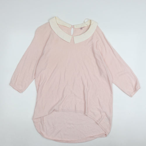 Frock and Frill Women's Pink Collared Pullover Jumper, Size 14
