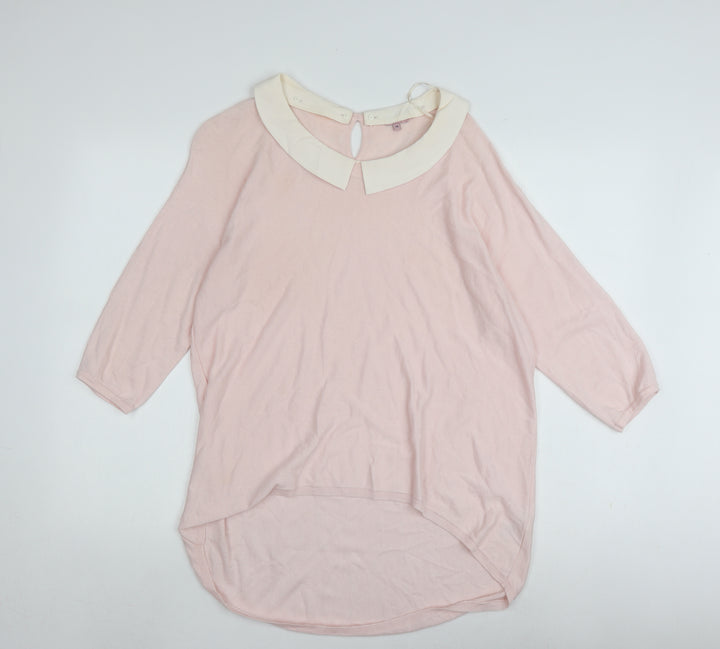 Frock and Frill Women's Pink Collared Pullover Jumper, Size 14