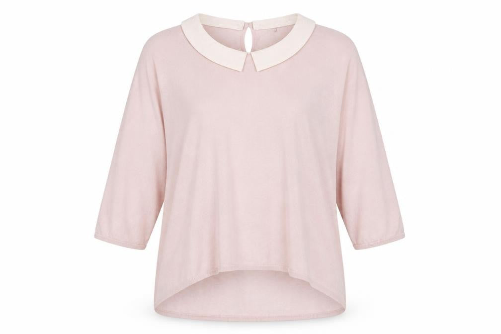 Front view of Frock and Frill Women's Pink Collared jumper, size 14