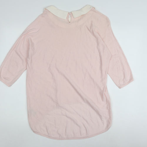 Frock and Frill Women's Pink Collared Pullover Jumper, Size 14