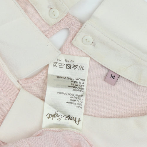 Frock and Frill Women's Pink Collared Pullover Jumper, Size 14