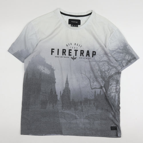 Firetrap Men’s Grey City Graphic T-Shirt - 2XL